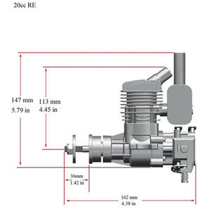Motor RCGF STINGER de 20 cc RE de 2 Tiempos, Motor de Gasolina para Aviones RC, Motor de Dos Tiempos Stinger de 20 cc - Product Image 3