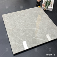 Carrelage de Sol en Porcelaine 60x60 Gris Clair de Foshan, Carreaux Façon Marbre pour Sols et Murs de Salle de Bain