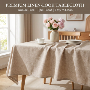 <span class=keywords><strong>Nappe</strong></span> en polyester imitation lin lavable, imperméable et résistante à la chaleur, idéale pour les fêtes et les mariages - Product Image 2
