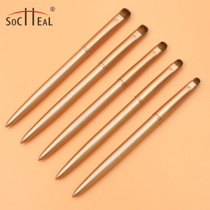 Cepillo francés para manicura con mango de Metal dorado y logotipo personalizado, bolígrafo francés para uñas Kolinsky puro de alta calidad para uñas francesas profesionales - Product Image 4