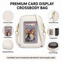 Sac bandoulière pour homme en cuir PU personnalisé, boîte de rangement pour cartes imperméable avec fenêtre transparente, adapté aux collectionneurs de TCG et aux fans d'anime