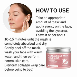 Masque facial en hydrogel de collagène de nuit OEM Soins de la peau <span class=keywords><strong>Beauté</strong></span> raffermissante Masque facial transparent Masque exfoliant profond au collagène radieux - Product Image 6