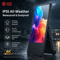 ACEVISION Suhu Luas -50 ° C hingga 110 ° Pemutar Iklan Luar Ruangan C dengan Casing Logam Tahan Panas, Tahan Air IP55, Kios Signage