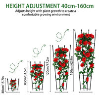 Obélisque multifonctionnel pour plantes de jardin Cadre de croissance vertical pour tir à l'arc Treillis de plantation creux Étagères d'escalade durables pour plantes