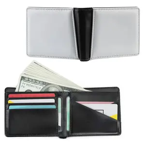 Portefeuille pour homme vierge par sublimation Porte-cartes à insérer ouvert Zero Wallet pour homme Cadeaux de famille