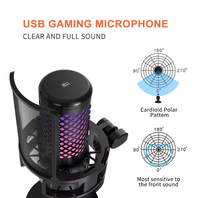 Microfono-Grabacion Microfono RGB Gamer PC De Condensador Para PC USB Microphone Condensateur Ordinateur PC Mic