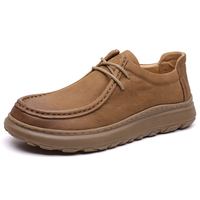 Chaussures décontractées pour hommes en cuir véritable à lacets, taille 38-44, couleur gris kaki, basses, confortables pour la marche quotidienne