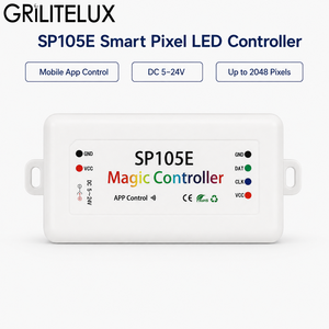 ตัวควบคุมพิกเซลสตริป SP105E 5V 12V 24V พร้อมขั้วต่อสกรูและช่องเสียบ DC สำหรับการตั้งค่าไฟดิจิตอล RGB RGBW - Product Image 1
