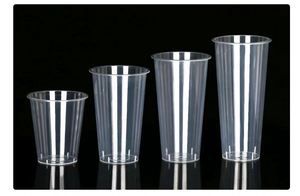 Gobelet en plastique transparent jetable pour thé au lait, boissons froides et bubble tea, 12 oz et 16 oz, avec couvercles, personnalisable avec logo - Product Image 3