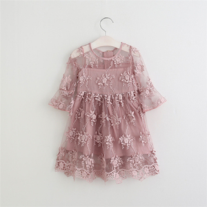 Infant High Quality Kids Girls Dress Hollow Out Lace Princess Pretty <b>Small</b> Girls Frock 2-7years Baby Girls Dresses - Product Image 2