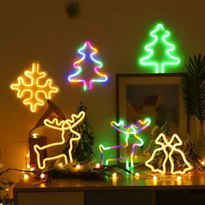 2023 Retro Acryl Weihnachts dekorationen Leucht reklame benutzer definierte LED Leucht reklamen Outdoor Weihnachts baum leuchtende Leucht reklame