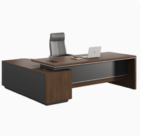 Meubles de bureau en vente chaude, bureau de direction en forme de L en panneau de bois pour villas, bureau d'angle de luxe moderne