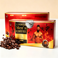 Café noir instantané à l'extrait de maca biologique pour hommes, complément alimentaire sain à base d'herbes avec Epimedium, Ginseng, Maca-Man X Power Coffee