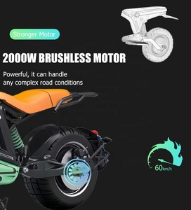 Commercio all'ingrosso 60V 3000W Chopper Brushless 17 Pollice Fat Tire Elettrico Off-Road Motorcycle Scooter Big Seat CEE & COC - Product Image 4