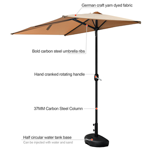 Чехол для патио, солнцезащитный козырек, боковой зонт и основание, уличный садовый полузонт, мебель - Product Image 4