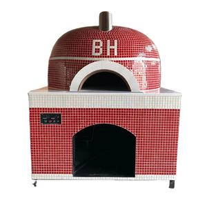 Horno de <span class=keywords><strong>Pizza</strong></span> Europeo Grande de 16 Pulgadas, Comercial, Redondo, Negro, de Mosaico, a Gas, para Pizzas Profesionales. - Product Image 2
