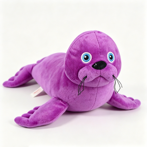 Almohada suave de peluche con forma de criatura marina, almohada de foca morada de cuerpo largo ultra suave para siesta, decoración de sofá y dormitorio. - Product Image 1