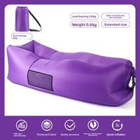 Nouveau style de canapé gonflable en polyester avec dossier, idéal pour le camping et la plage, portable, vente directe