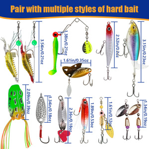Set Regalo di Natale da 24 Pezzi, Scatola Sorpresa con Esche Artificiali in Acciaio al Carbonio da 453g, Spinnerbait, Poppers, Rane Barbate per la Pesca - Product Image 5