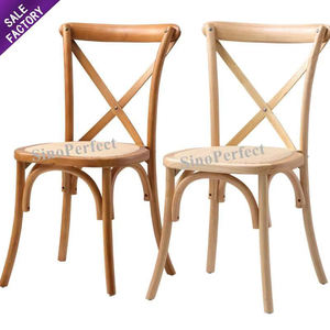 Chaises de salle à manger modernes Louis en bois massif, dossier rond, blanches, confortables, à prix abordable pour mariage - Product Image 4
