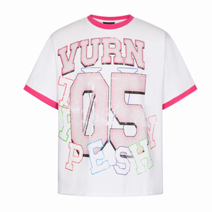 T-shirt streetwear épais 250 g/m², blocs de couleur, col épais, coupe ample surdimensionnée, t-shirt court personnalisé pour homme - Product Image 6