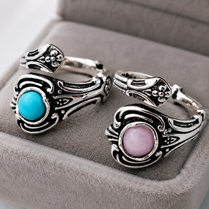 Anello vintage con fiore di rosa, anello alla moda da donna, accessorio dal design creativo, stile coppia - Product Image 6