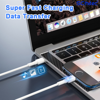 Schitec White 60W USB C Cable 1M TPE Max Super Carga Tipo C a C UAB Cable para iPhone