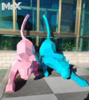 Vente directe d'usine, sculpture de léopard en acier inoxydable, statue d'animal en acier inoxydable de haute qualité pour la décoration artistique