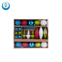 6cm 4cm Weihnachtskugel-Set Quadratische Geschenkbox Matte Glänzende Glitzer-Kugeln Weihnachtsbaum-Hängedekoration
