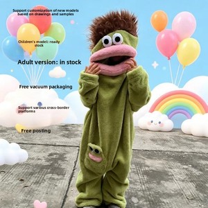 Cross-border Fuzzy <strong>Big</strong> Mouth Funny Cartoon Unisex <strong>Onesie</strong> Pajamas Couples; Goofy Extra-Thick 251-300g/m Coral-Fleece Loungewear - Product Image 3