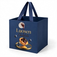 Sacs en papier personnalisés avec logo, base extra large, pour emballage de gâteaux et pâtisseries