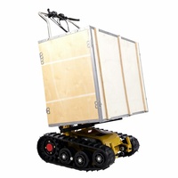 Chariot de transport pliable électrique à batterie au lithium pour plateformes, usage domestique, capacité 300 kg, avec chenilles en acier pour la montée d'escaliers