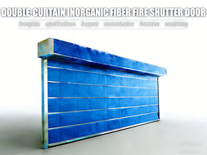 Tissu isolant thermique résistant à la chaleur, rideau coupe-feu avec double rail, porte automatique coupe-feu à enroulement - Product Image 1