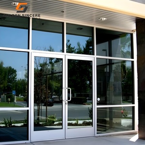 GS Commercial KFC Shop Porte d'entrée Portes d'entrée en aluminium Porte d'entrée battante simple en verre - Product Image 2