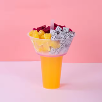Vente en gros de bols à collation jetables en PET de 700 ml et de gobelets à boisson en plastique pour cola et hotpot, diamètre 90 mm, en promotion