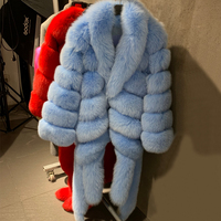 Manteau long en fourrure de renard d'hiver, véritable fourrure naturelle de queue de renard, manteau long en fourrure de renard pour femme