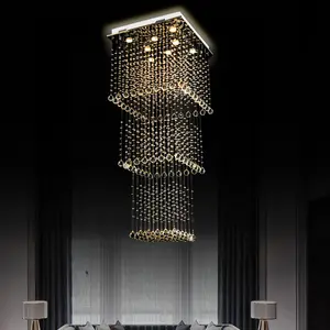 Lampu kristal desain seni mewah kaca Murano murni lampu gantung kristal emas Waterford antik