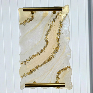 Plateau en résine époxy de qualité supérieure, design élégant pour le service du petit-déjeuner, la présentation du café et la décoration de table - Product Image 1