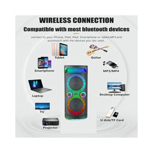 Boîte de fête 710 haut-parleur de chariot portable haute puissance de 8 pouces avec microphone audio sans fil 100W connectivité WiFi - Product Image 6