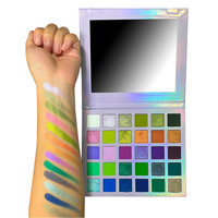 30 couleurs violet clair étui arc-en-ciel vibrant coloré fard à paupières Palette scintillant métallisé finition mate maquillage ombre à paupières