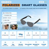 Lunettes Intelligentes HDX HY1013 avec Traduction IA 172 Langues, Appel Vocal, Réponse, Verres Polarisés, Légères pour Voyage et Bureau