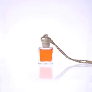 Voiture diffuseur bouteille recharge vide parfum aromathérapie clair carré voiture parfum bouteille en verre
