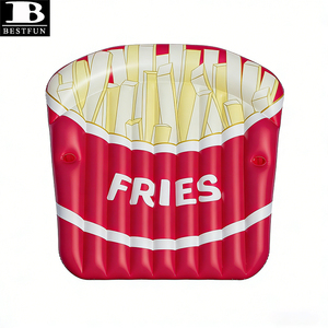 Bouée gonflable <span class=keywords><strong>Frites</strong></span> Françaises, durable, avec porte-gobelets et appui-tête, pour enfants et adultes, idéale pour les fêtes aquatiques estivales - Product Image 4