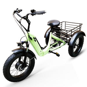 <span class=keywords><strong>Tricycle</strong></span> électrique pliable 500W 48V à 3 roues, vélo cargo avec pneus larges 20x4.0, en aluminium, carrosserie ouverte, pour adultes - Product Image 4