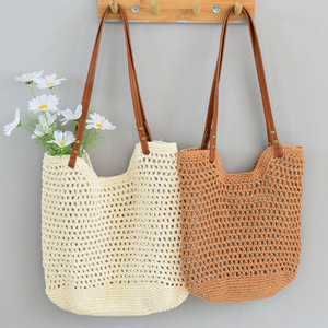 Bolso Tote Tejido para Mujer, Bolso de Hombro de Gran Capacidad para Verano, Estilo Minimalista, Bolso de Compras para Uso Diario - Product Image 1