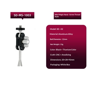 Support de bras magique mini en alliage d'aluminium, double rotule, extension réglable, vis 1/4 pouce pour caméra, moniteur, microphone, diffusion en direct - Product Image 4