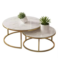 Ensemble de meubles de salon en gros, table basse moderne de luxe simple en marbre et métal