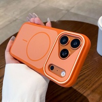 Coque de téléphone portable magnétique givrée simple pour iPhone 17 Air 16 15 14 Plus 13 12 Pro Max, protection antichoc arrière