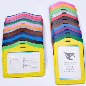Femmes/hommes en cuir ID crédit/porte-carte bancaire Style d'affaires étudiants Bus carte étui lanière porte identité Badge cartes couverture - Product Image 3