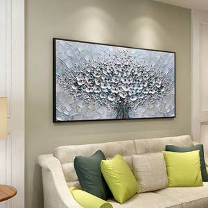 SQ flor abstracta grande pintada a mano flor pintura al óleo sobre lienzo pintura al óleo Floral texturizada moderna <span class=keywords><strong>para</strong></span> <span class=keywords><strong>sala</strong></span> <span class=keywords><strong>de</strong></span> estar - Product Image 3